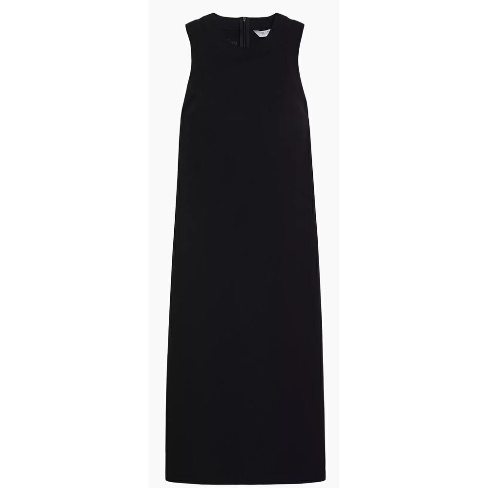 MaxMara Classic Black Sleeveless Midi Shift Dress